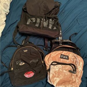 Bundle of three Victoria’s Secret backpack bags